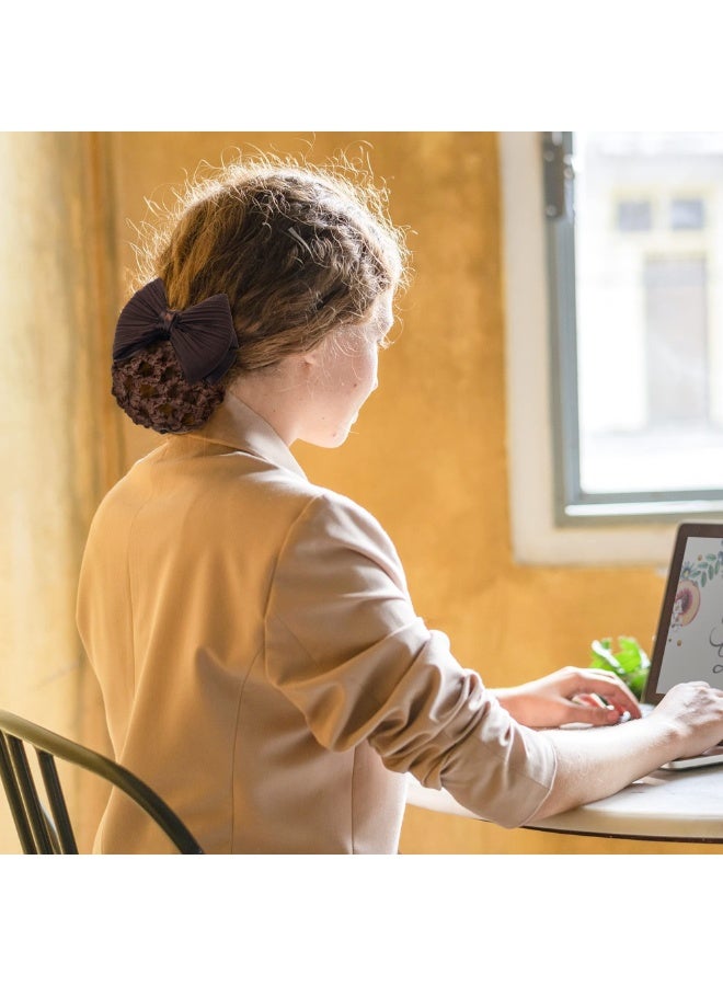 Set of 3 Bow Snood Bun Covers Crochet Net Hair Snoods for Women Girls Standard - Image 5